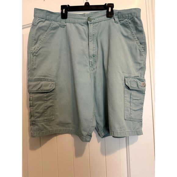 Men's Wrangler Cargo Authentic Issue Blue/Green Shorts Size 38 - Picture 1 of 9